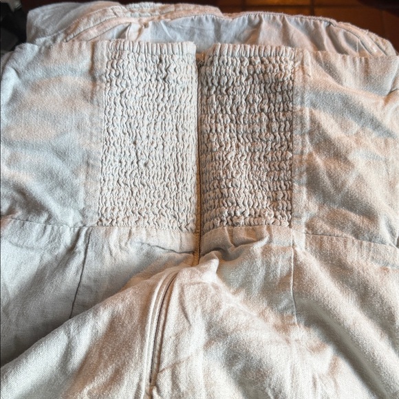 Abercrombie & Fitch Women’s Green Strapless Linen-Blended Midi Dress cotton - Picture 4 of 11